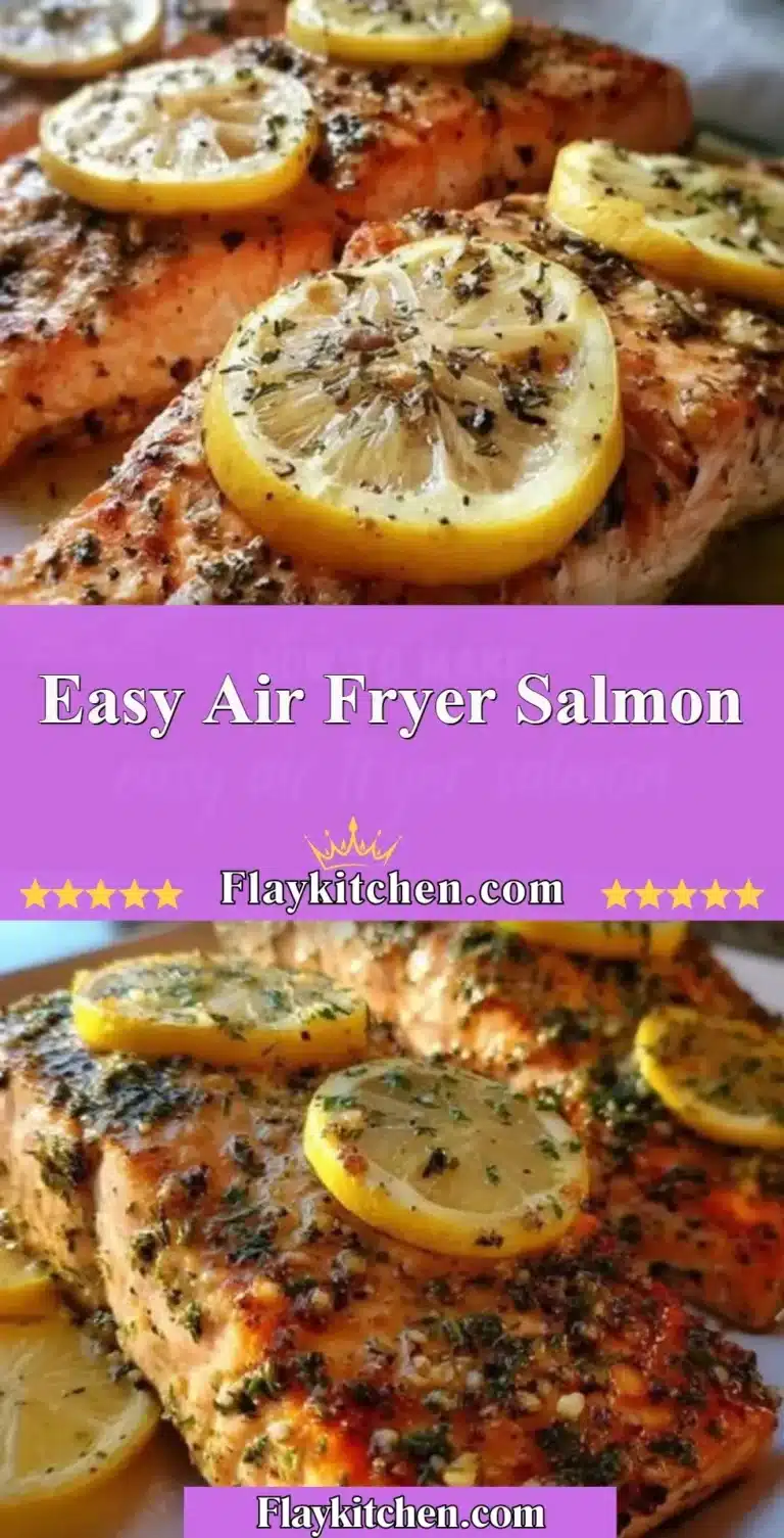 Delicious air fryer salmon fillets served with lemon and herbs