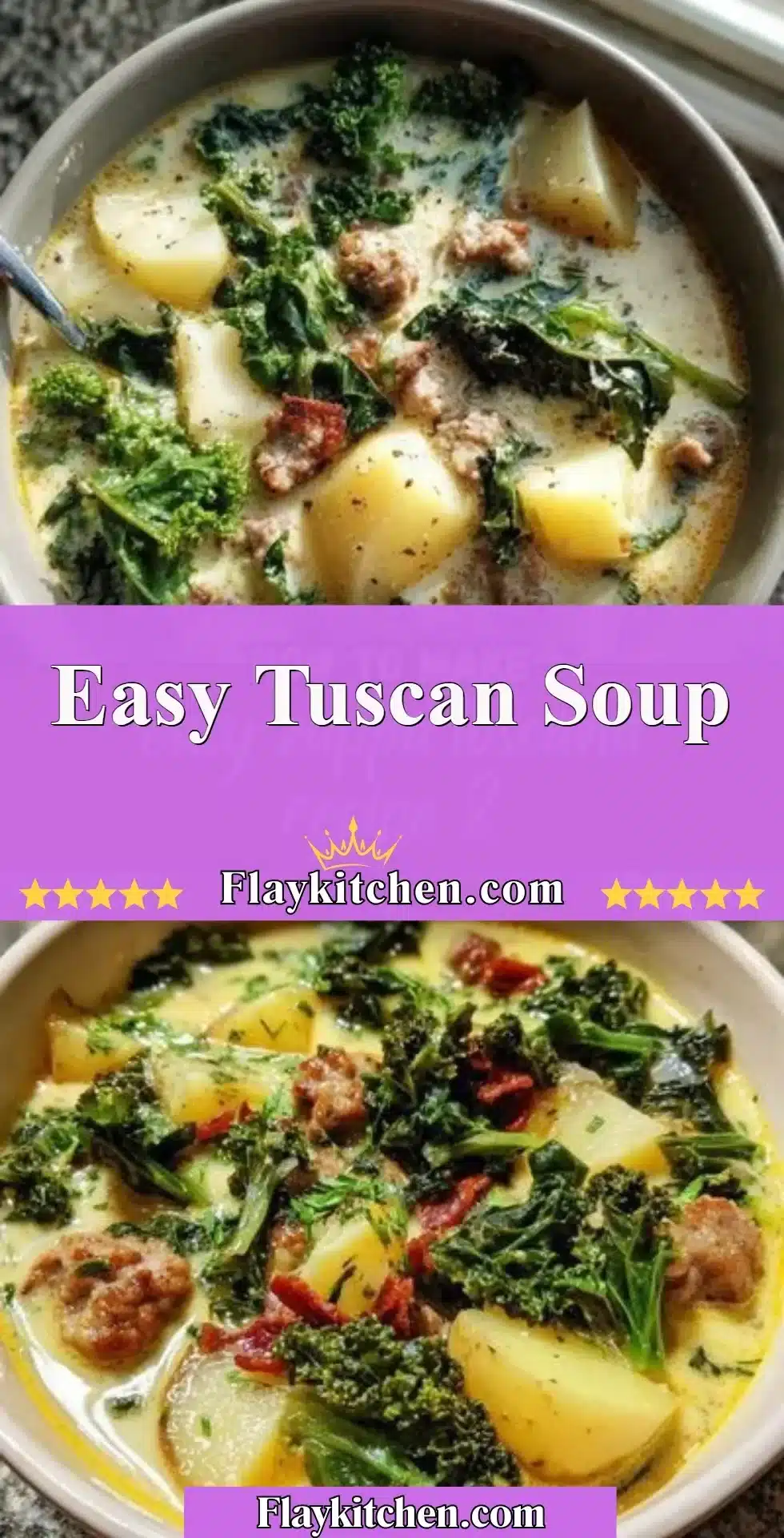 A bowl of delicious easy Tuscan soup garnished with fresh herbs and bread