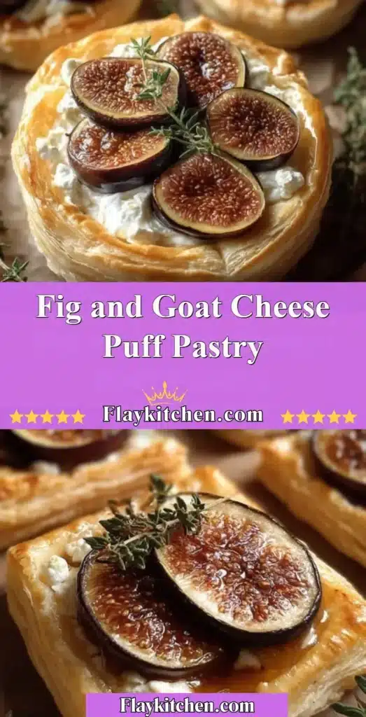 Delicious Fig and Goat Cheese Puff Pastry served on a rustic board