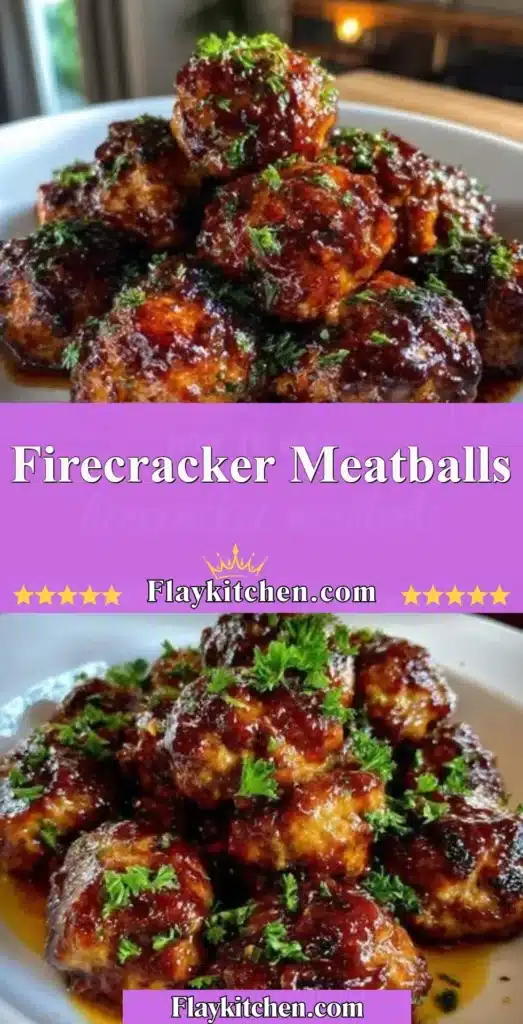 Spicy Firecracker Meatballs ready to serve