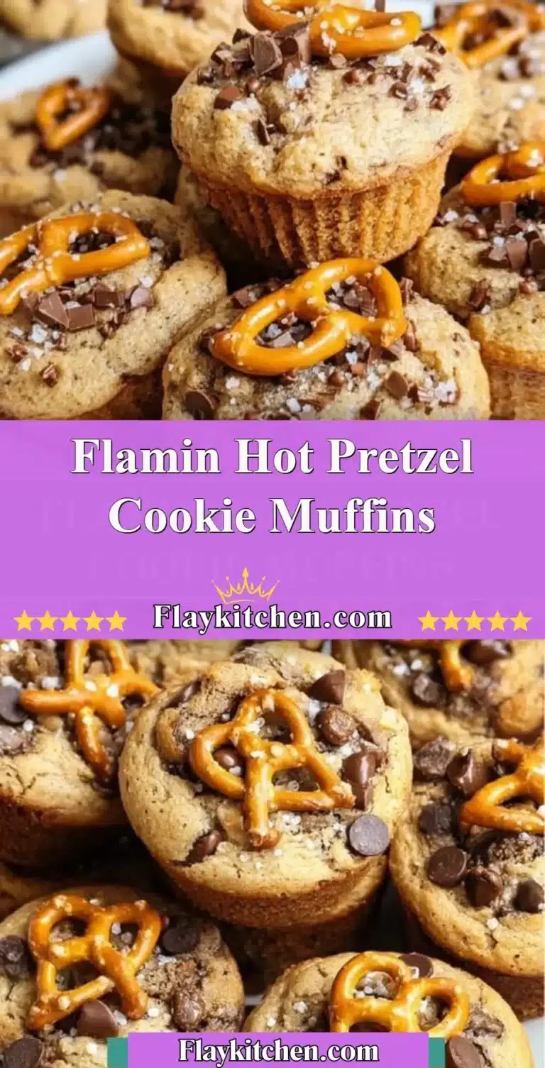 Flamin Hot Pretzel Cookie Muffins with a spicy twist