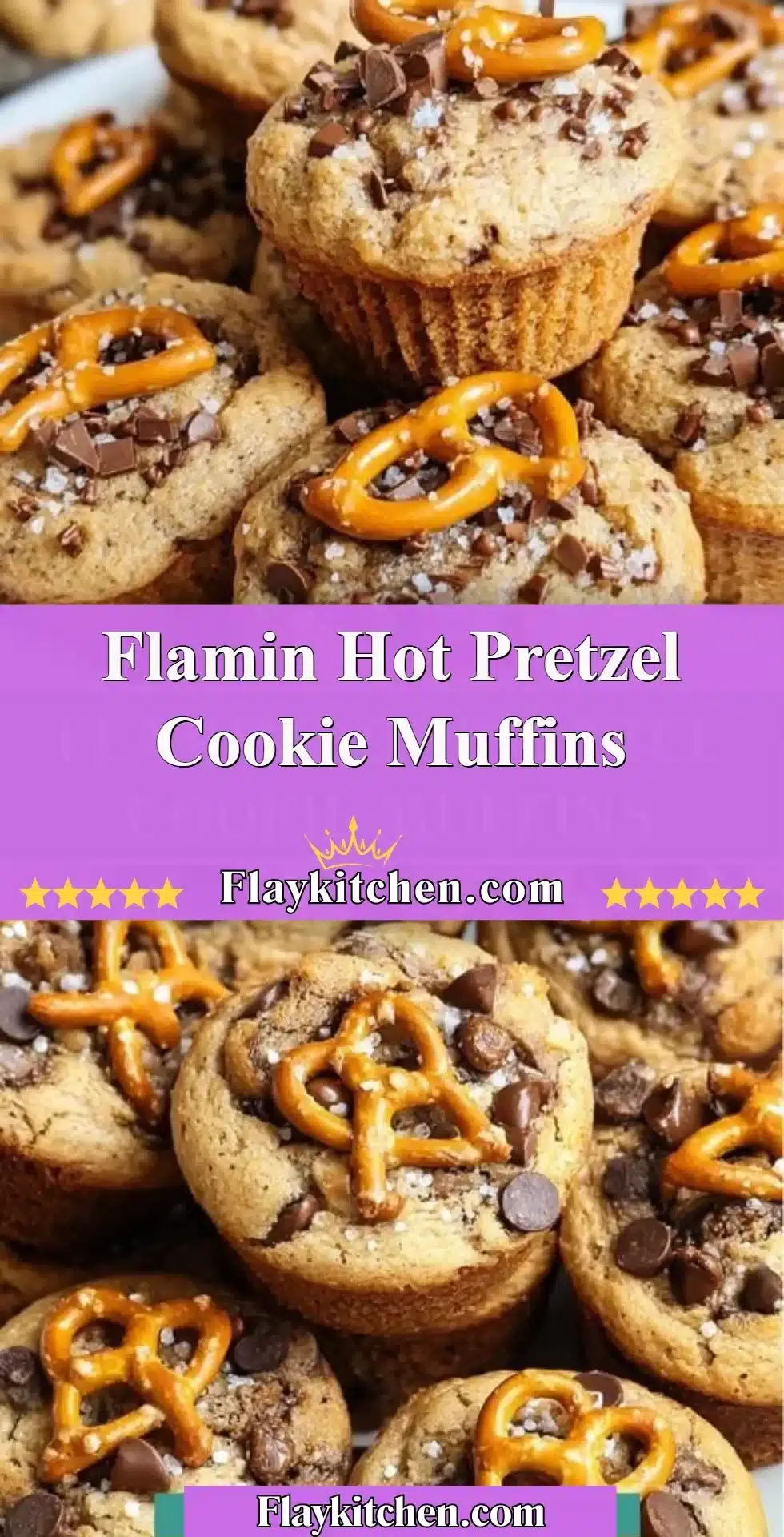 Flamin Hot Pretzel Cookie Muffins with a spicy twist