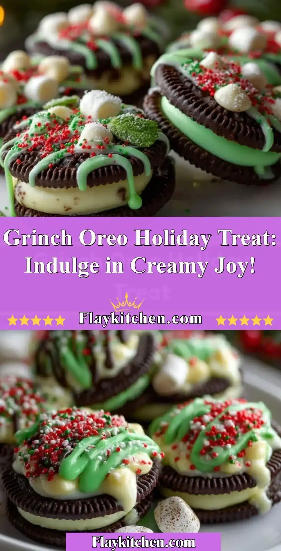 Festive Grinch Oreo cookies for a joyful holiday treat