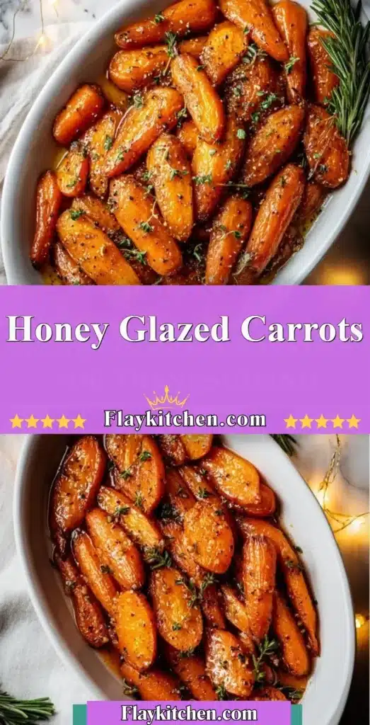 Delicious honey glazed carrots served as a colorful side dish