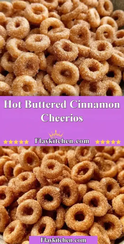 Bowl of Hot Buttered Cinnamon Cheerios topped with butter and cinnamon.