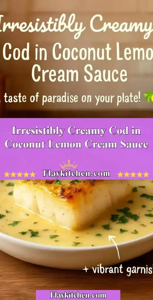 Delicious creamy cod cooked in coconut lemon cream sauce