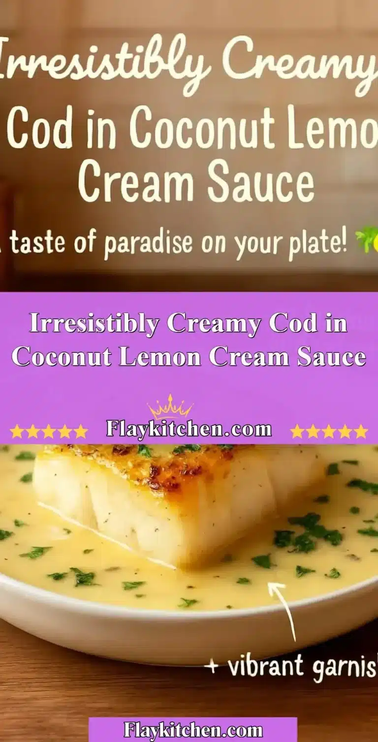 Delicious creamy cod cooked in coconut lemon cream sauce