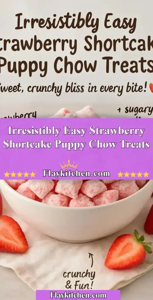 Easy strawberry shortcake puppy chow treats for pet lovers