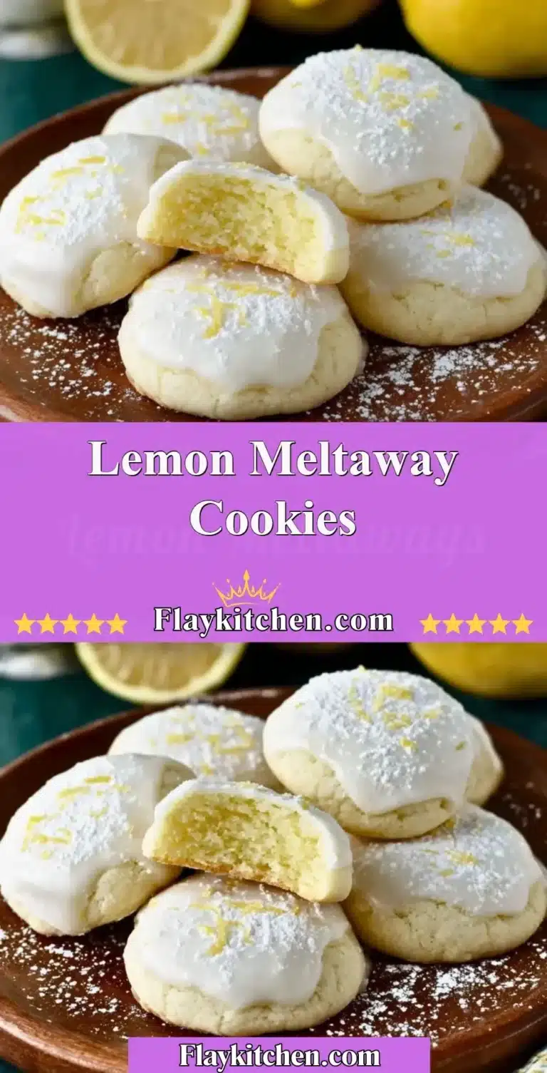 Delicious Lemon Meltaway Cookies with a light dusting of powdered sugar