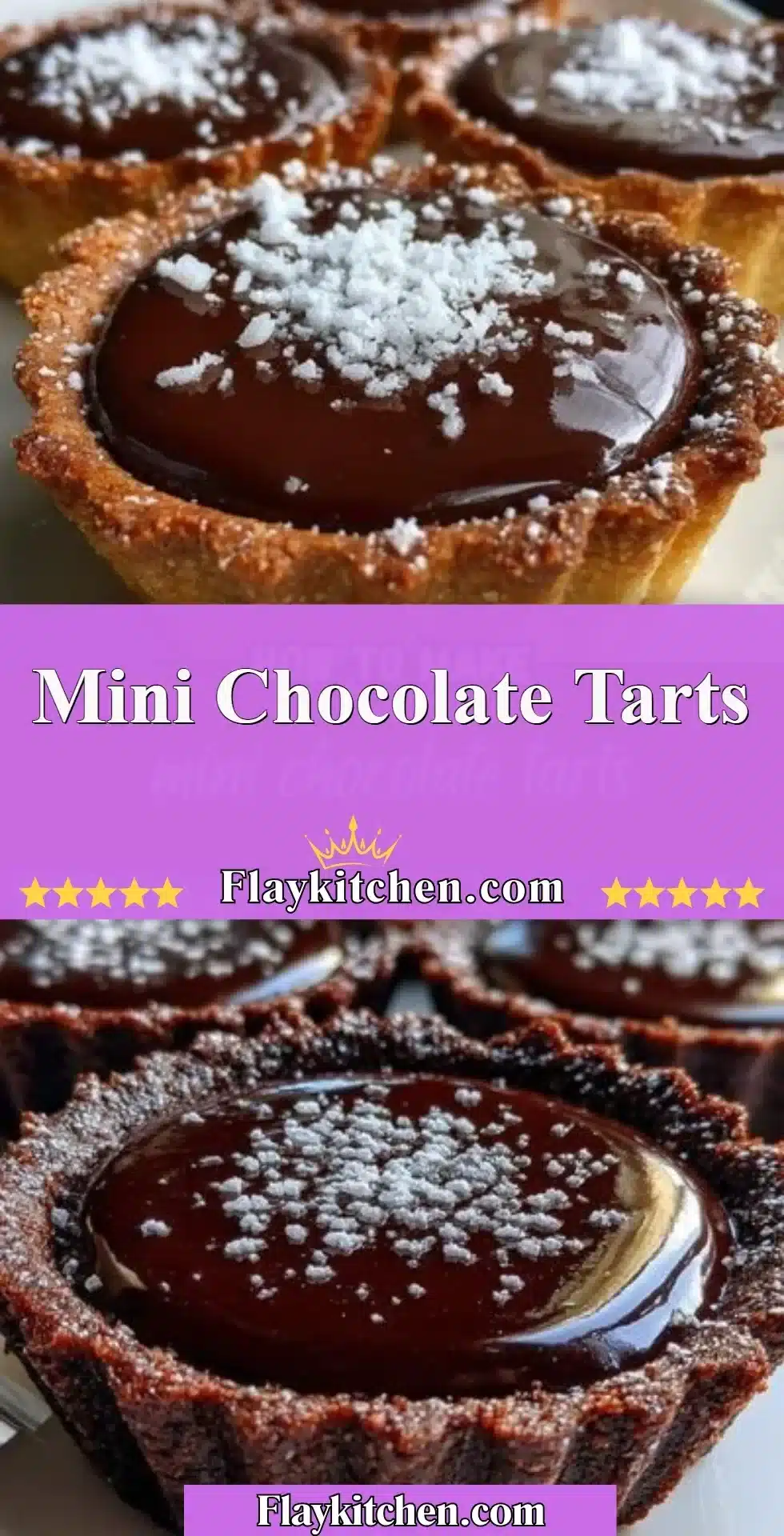 Mini chocolate tarts topped with chocolate ganache and fresh berries