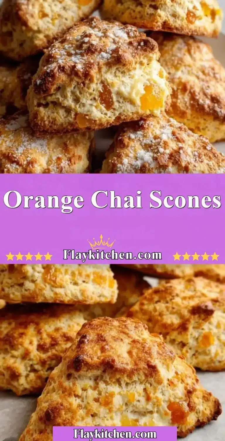 Freshly baked orange chai scones with spices and citrus, perfect for tea time