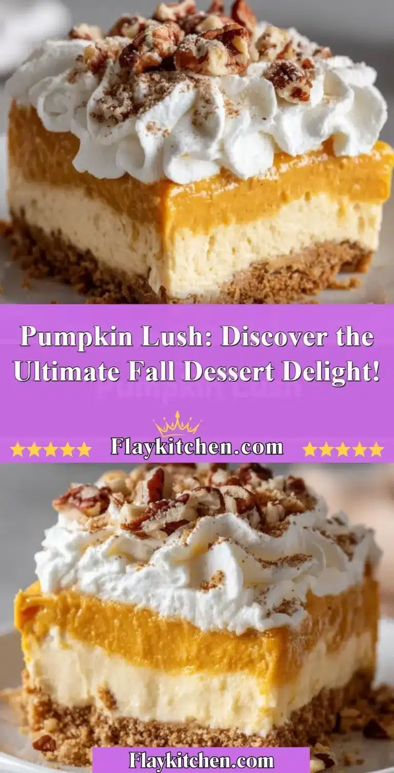 Delicious Pumpkin Lush dessert layered with cream and pumpkin