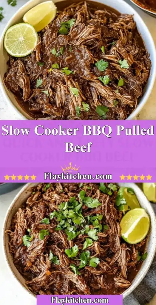 Delicious slow cooker BBQ pulled beef served for a meal