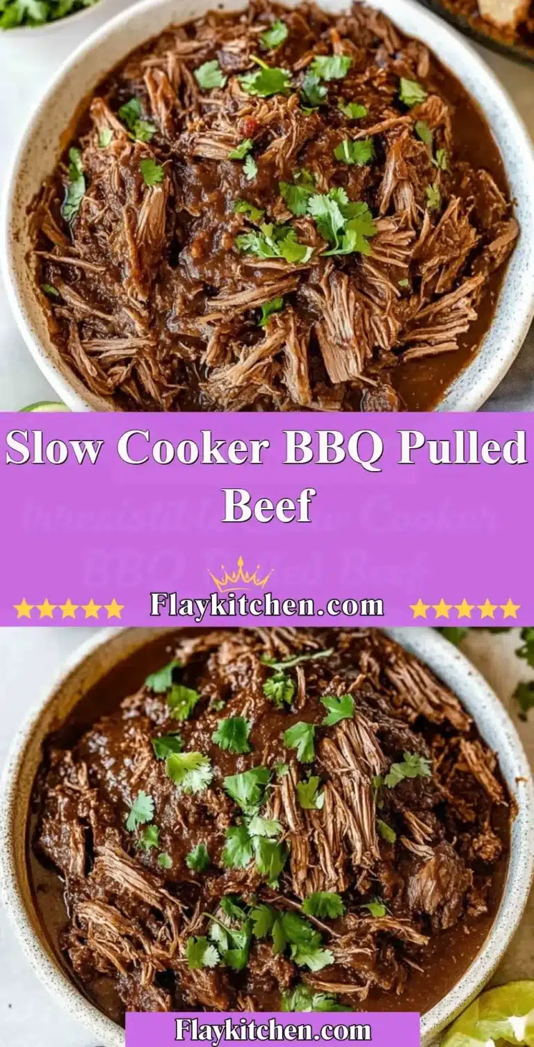 Slow cooker BBQ pulled beef served with fresh buns and coleslaw