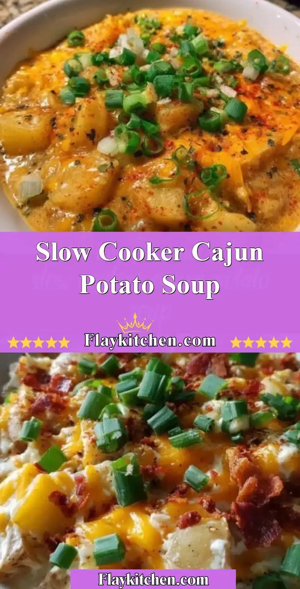 Bowl of Slow Cooker Cajun Potato Soup with herbs and spices