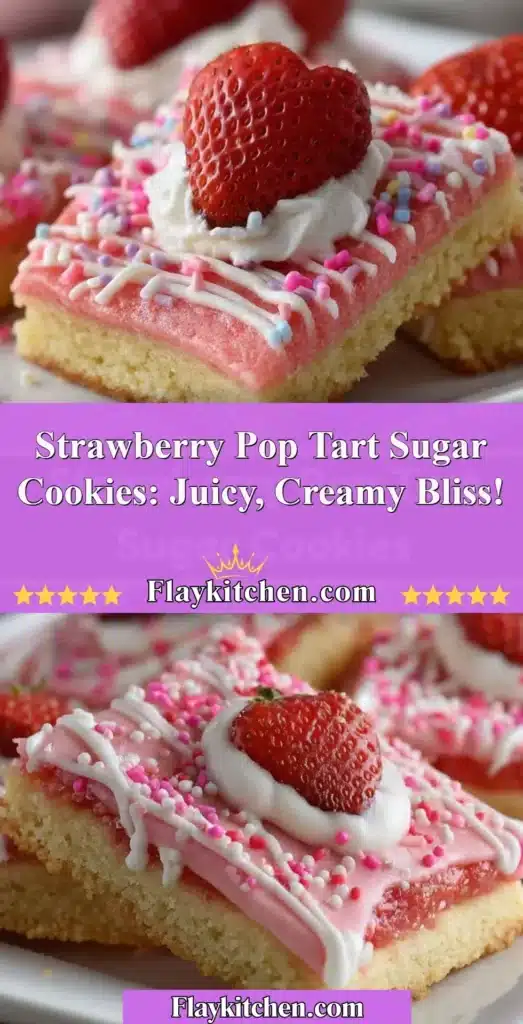 Strawberry Pop Tart Cookies with frosting and sprinkles