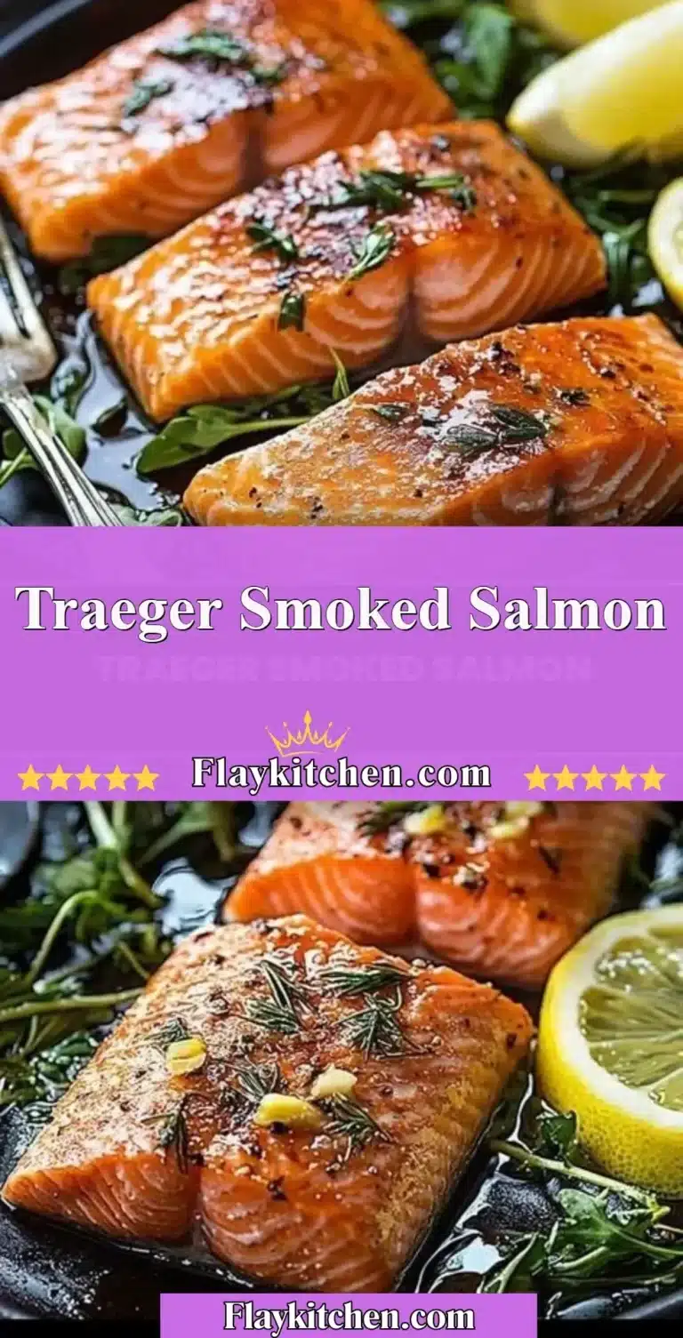 Delicious Traeger smoked salmon on a wooden platter garnished with herbs.