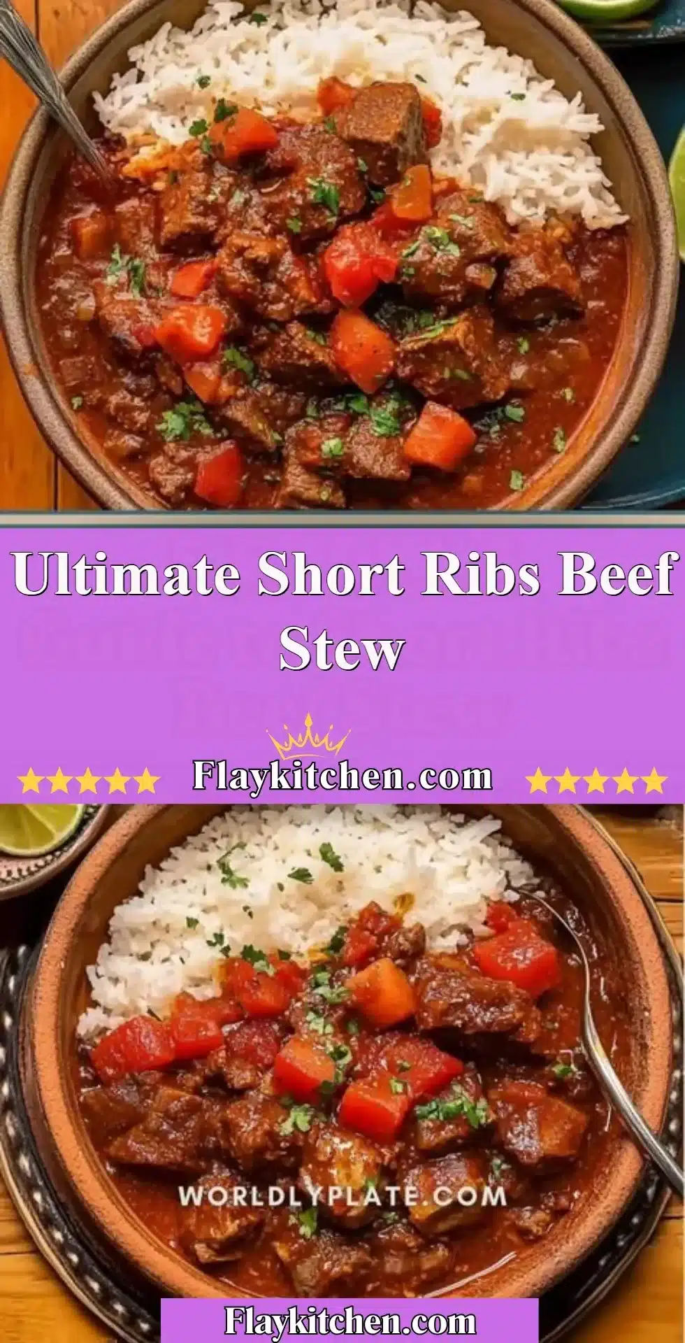 Ultimate Short Ribs Beef Stew 2 Delicious bowl of Ultimate Short Ribs Beef Stew garnished with herbs