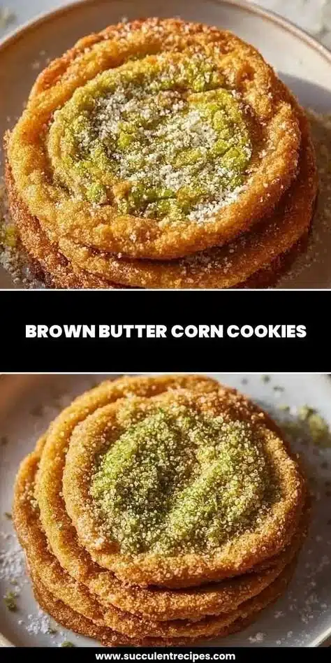 Freshly baked brown butter sweet corn cookies on a cooling rack.