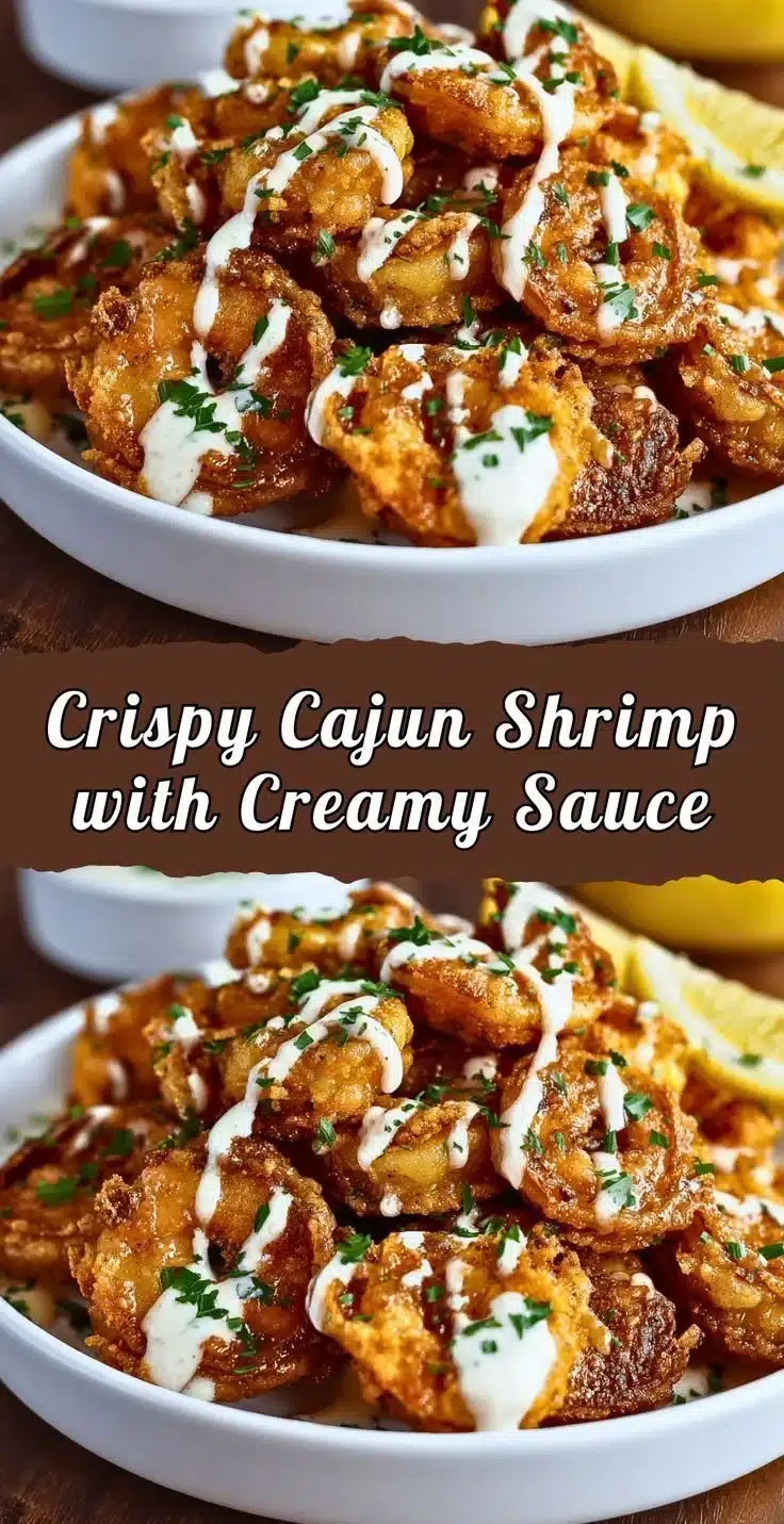 Plate of delicious Cajun Fried Shrimp with spices and dipping sauce