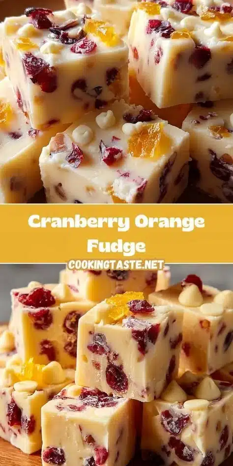 Delicious cranberrry orange fudge dessert on a festive plate.