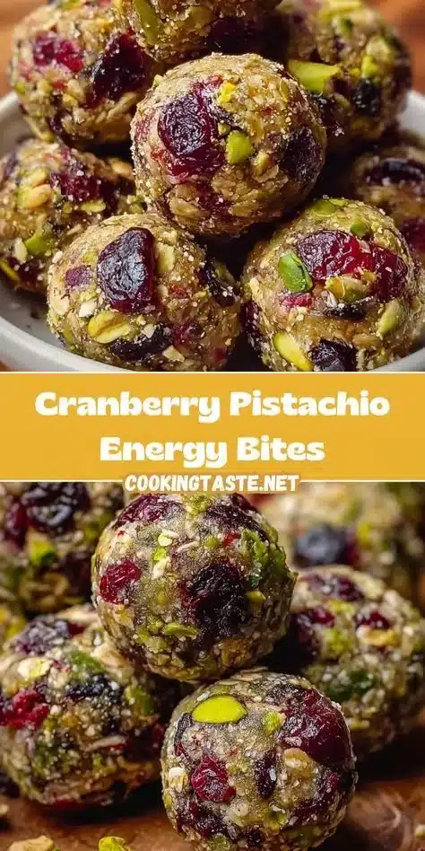 Cranberry Pistachio Energy Bites - healthy snack rich in flavor and nutrients