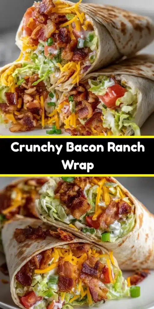 Crunchy Bacon Ranch Wrap filled with crispy bacon and creamy ranch dressing