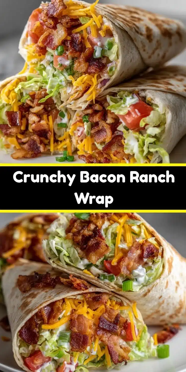 Crunchy Bacon Ranch Wrap filled with crispy bacon and creamy ranch dressing