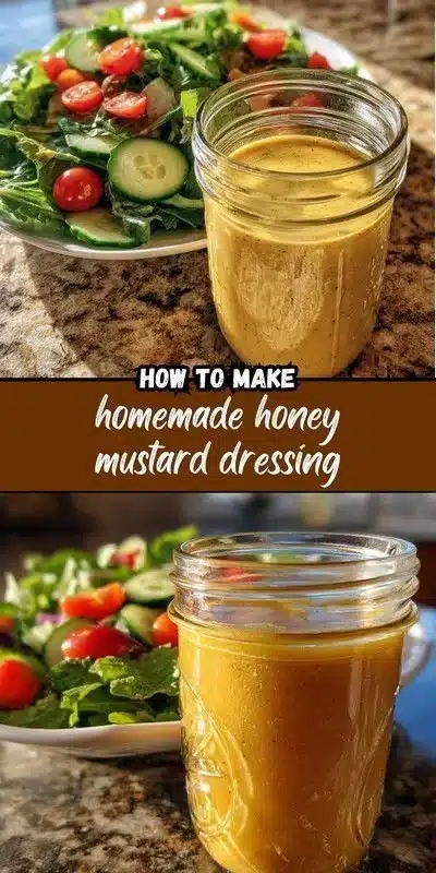 A bowl of homemade honey mustard dressing garnished with herbs and spices.