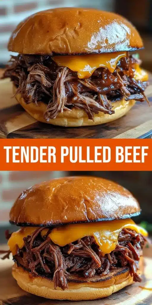 Irresistibly tender pulled beef sandwich ready for game day celebration