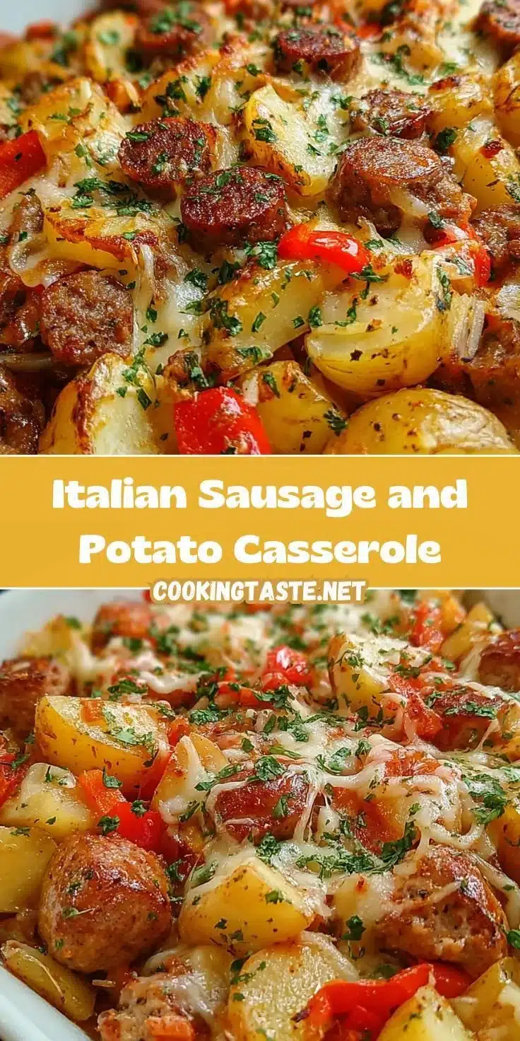 Italian Sausage and Potato Casserole 9 Italian sausage casserole with potatoes, a comforting and delicious dish