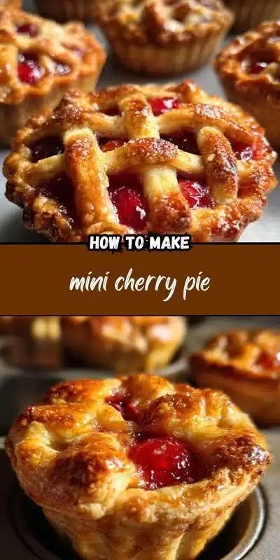 Delicious mini cherry pies on a dessert table