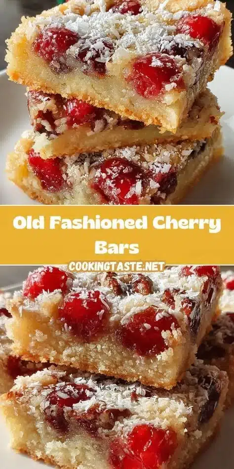 Delicious old-fashioned cherry bars baked fresh with a crumbly crust.