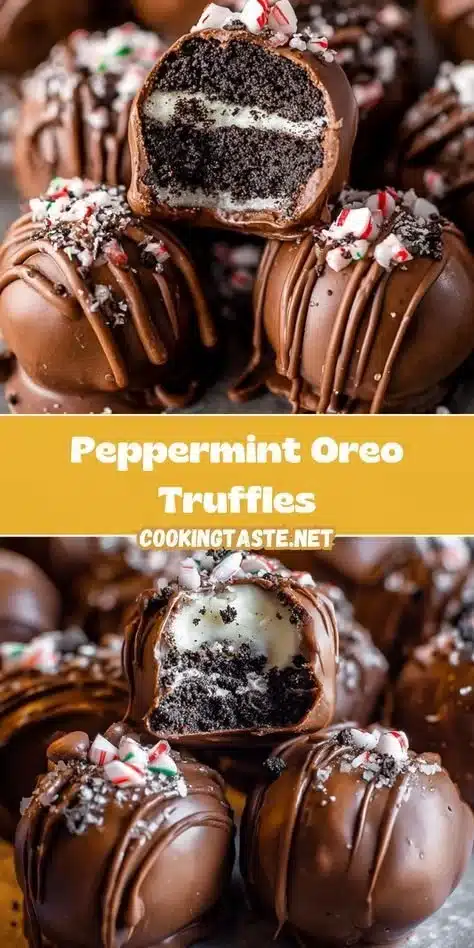 Delicious Peppermint Oreo Truffles on a festive plate
