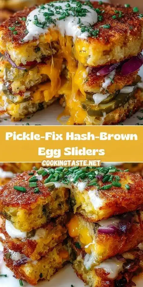 Delicious Pickle-Fix Hash-Brown Egg Sliders served on a platter.