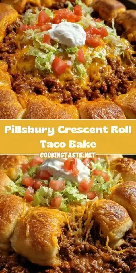 Pillsbury Crescent Roll Taco Bake freshly baked and served