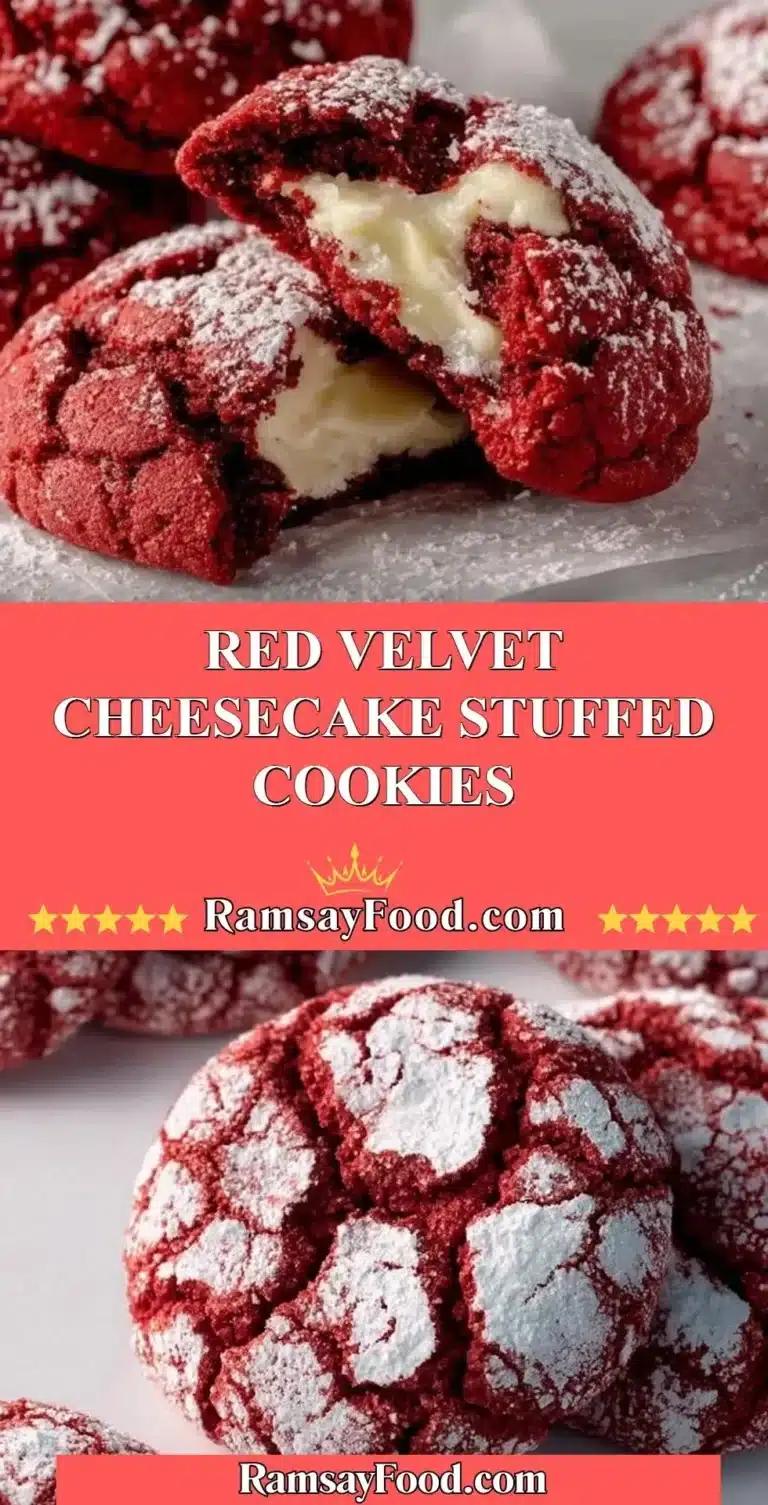 Delicious red velvet cheesecake stuffed cookies on a plate