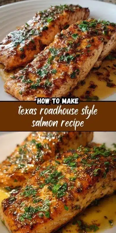 Delicious Texas Roadhouse Style Salmon served on a plate with garnishes