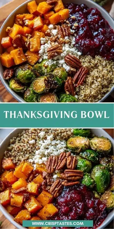 A beautifully arranged Thanksgiving Bowl filled with seasonal vegetables and turkey.