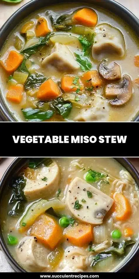 Bowl of hearty vegetable miso stew filled with fresh vegetables and miso paste.