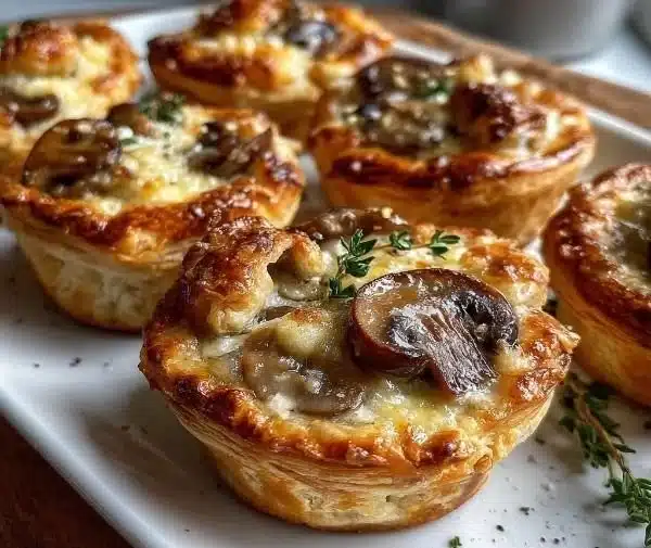 Mini Mushroom & Gruyère Pot Pies served in individual dishes