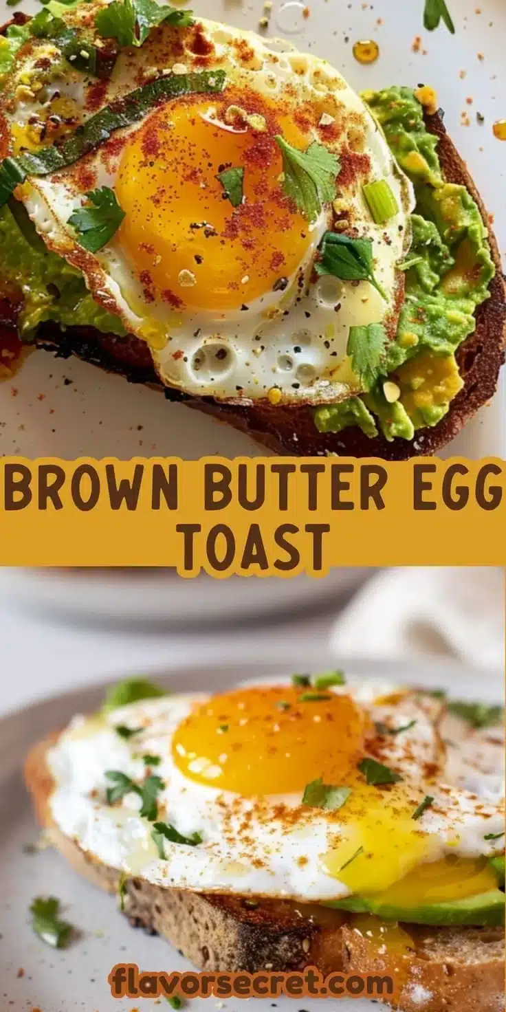 Delicious 10-minute brown butter sourdough egg toast served on a plate