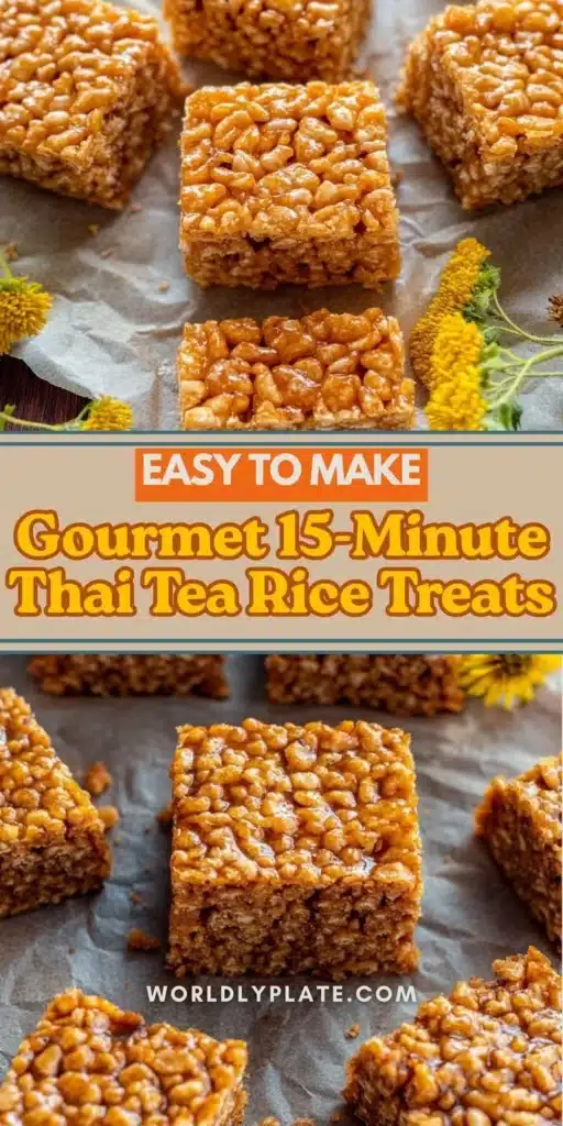 15-Minute Thai Tea Rice Krispie Treats with a unique flavor twist