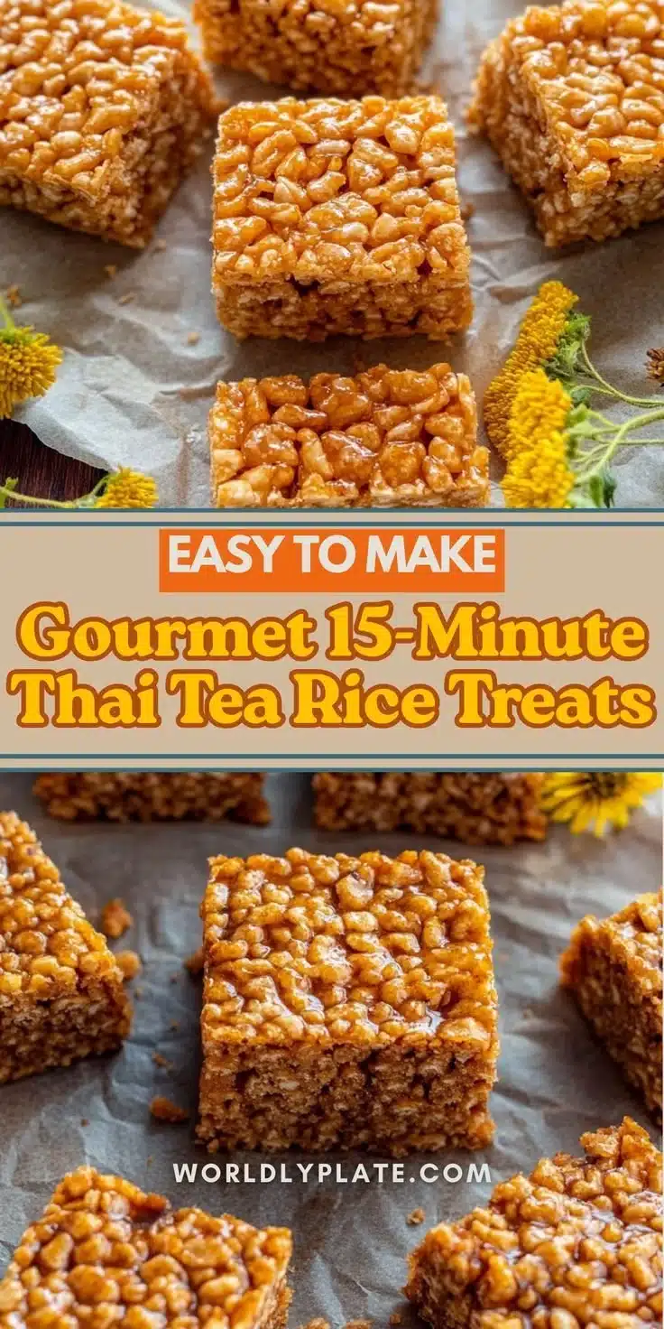 15-Minute Thai Tea Rice Krispie Treats 2 15-Minute Thai Tea Rice Krispie Treats with a unique flavor twist