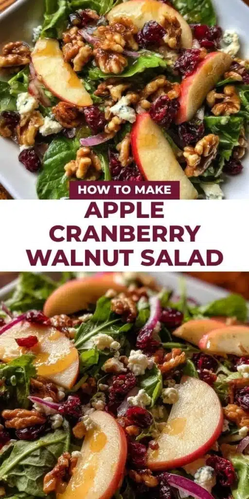 Delicious Apple Cranberry Walnut Salad with fresh ingredients