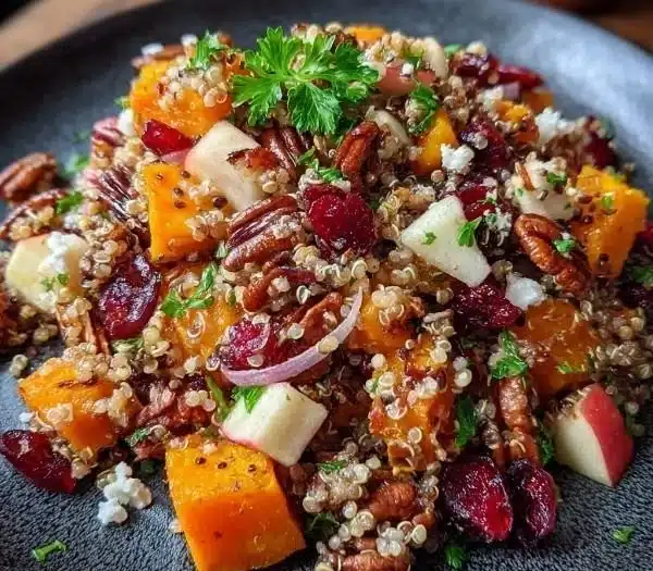 Autumn Harvest Grain Salad with cranberries and seasonal ingredients