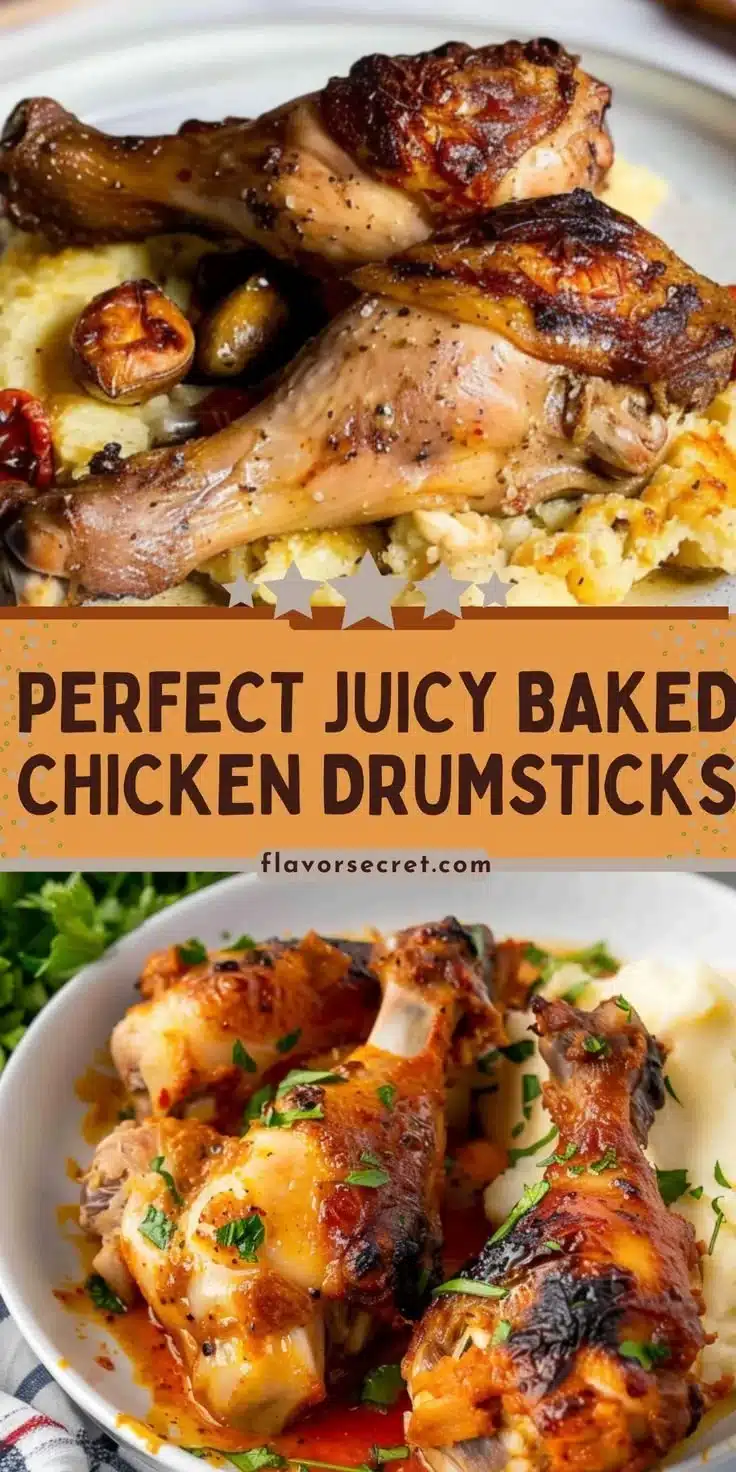 Baked Chicken Drumsticks served with paprika yogurt sauce on a plate.