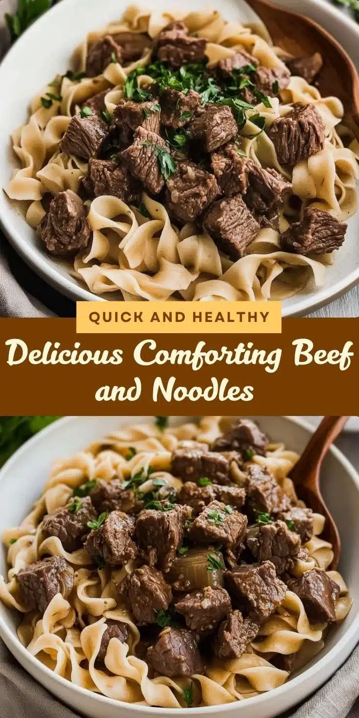 Delicious beef noodles served in a bowl, garnished with herbs and vegetables.