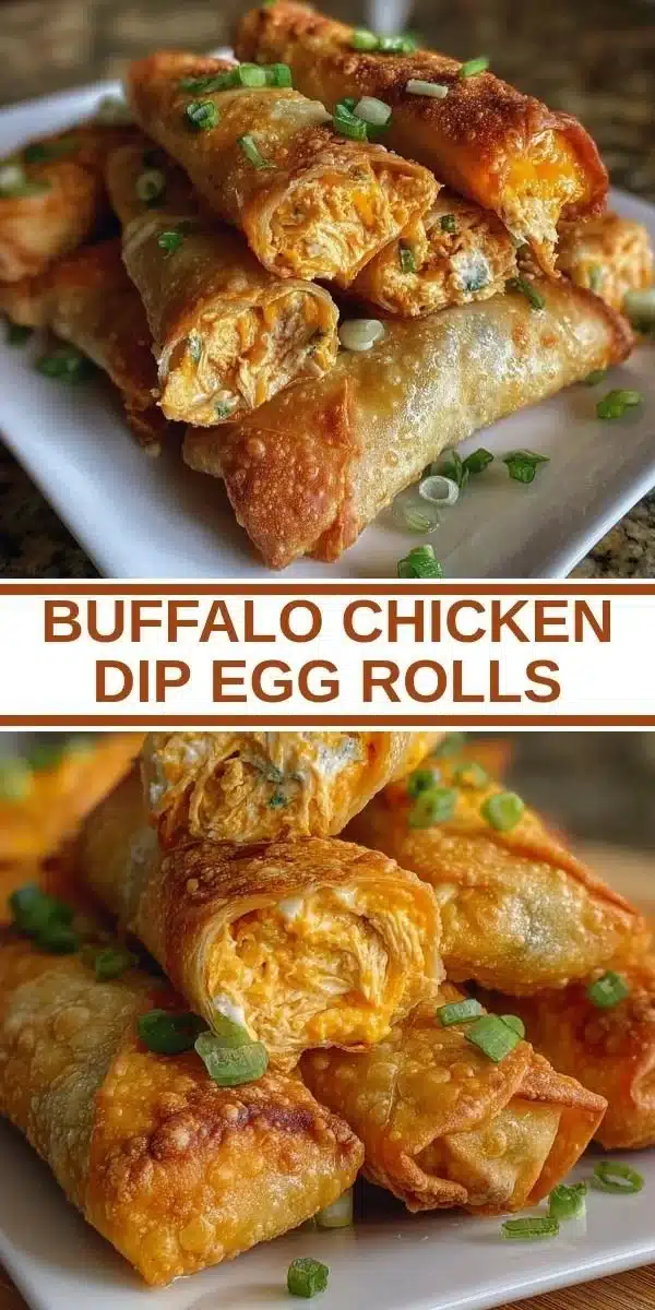 Buffalo Chicken Dip Egg Rolls served with dipping sauce