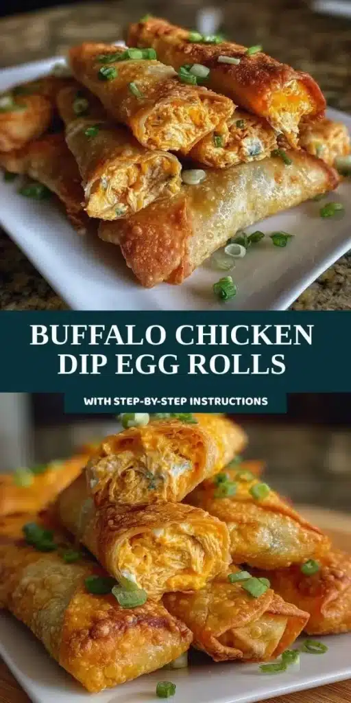 Buffalo Chicken Dip Egg Rolls ready to serve as a tasty appetizer